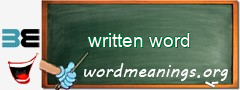 WordMeaning blackboard for written word